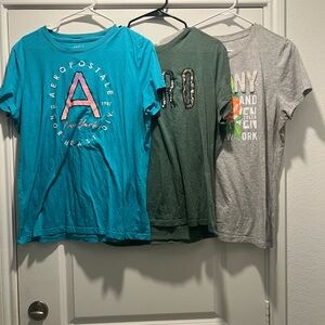 Aeropostale Graphic Tees - Blue, Green, Gray